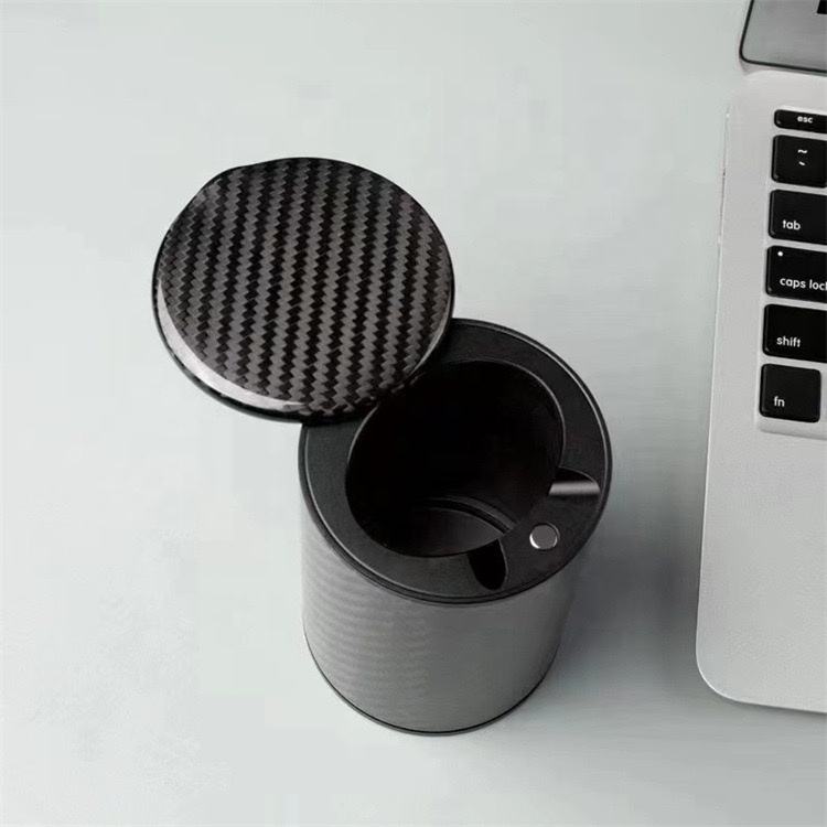 Car Gift Factory Direct Carbon Fiber with Alloy Car Ashtray - Model: Carbon Fiber Ashtray for Car